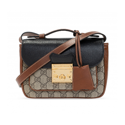 グッチ GUCCI キャンバス&スムースレザーミニショルダーバッグ 658487 2ZGAG 9785