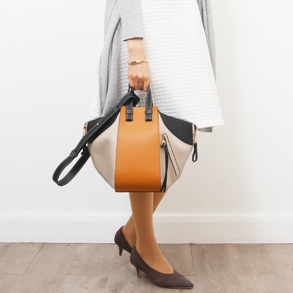 ロエベ  LOEWE バッグ レディース 2WAYハンド/ショルダーバッグ [ハンモック] アンバーブラウン×ライトブラウン×ブラック 387 30PS35 8234