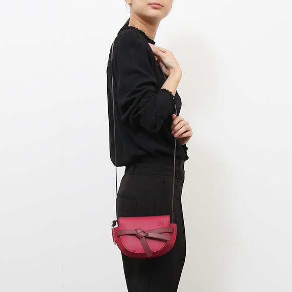 ロエベ LOEWE バッグ レディース ショルダーバッグ ラズベリー×ワイン  [ゲート ミニバッグ] 321 12 U62 7604