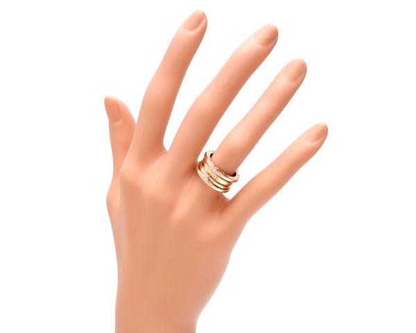 ブルガリ BVLGARI リング 指輪 B-zero1 ビーゼロワン 4Pダイヤモンド K18PG 750 18金 ピンクゴールド レディース メンズ GGB66566