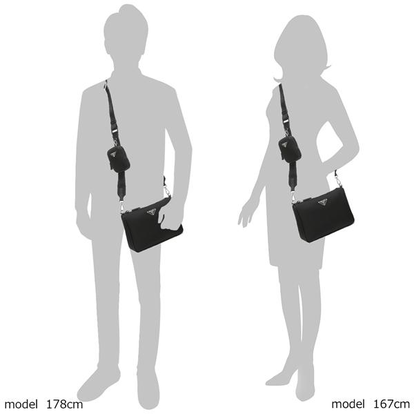 プラダ バッグ ショルダーバッグ ナイロン サフィアーノ ポーチ トライアングルロゴ ブラック メンズ レディース PRADA 2VH113 2DMH OOO F0002