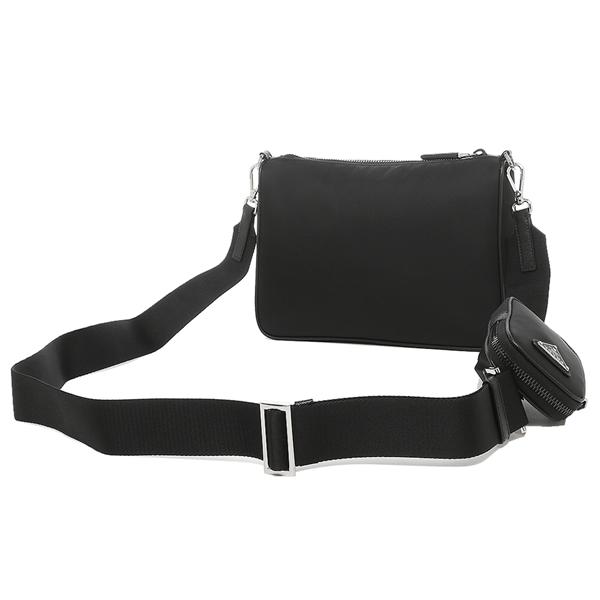 プラダ バッグ ショルダーバッグ ナイロン サフィアーノ ポーチ トライアングルロゴ ブラック メンズ レディース PRADA 2VH113 2DMH OOO F0002