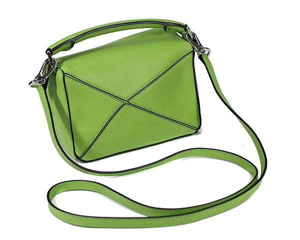 ロエベ LOEWE 2WAY ショルダーバッグ ミニ パズルバッグ クラシックカーフ ヴェルデ シルバー金具  レディース 322.30.U95​