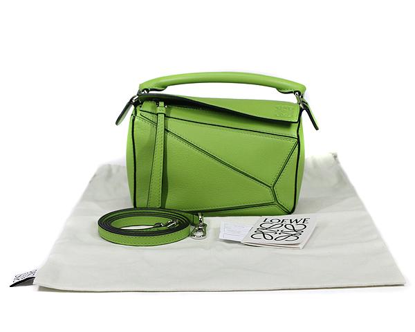 ロエベ LOEWE 2WAY ショルダーバッグ ミニ パズルバッグ クラシックカーフ ヴェルデ シルバー金具  レディース 322.30.U95​