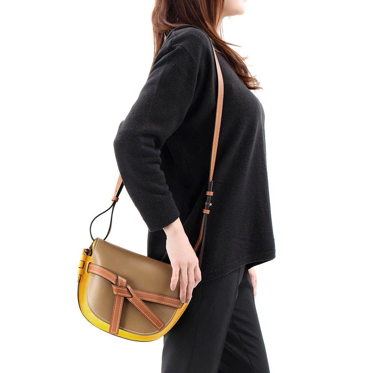 ロエベ LOEWE ショルダーバッグ ゲート/GATE スモール/SMALL カーキ&イエロー   レディース 321 T20 54 3011