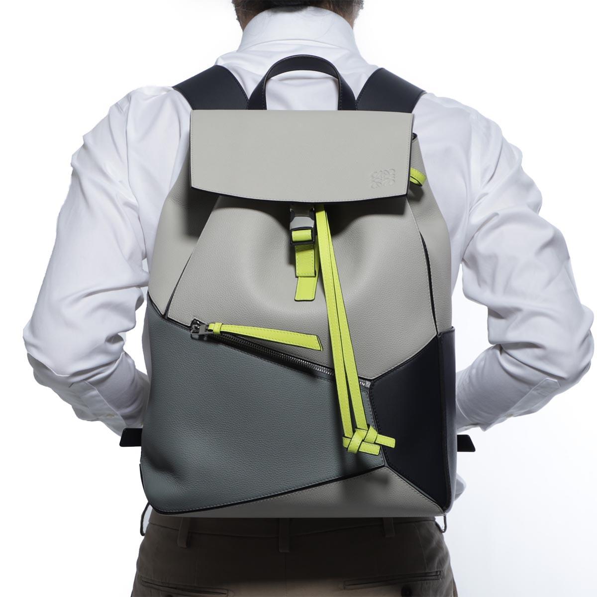 ロエベ LOEWE バックパック グレー メンズ レザー 本革 ギフト プレゼント  パズル 33512 fz54 1145