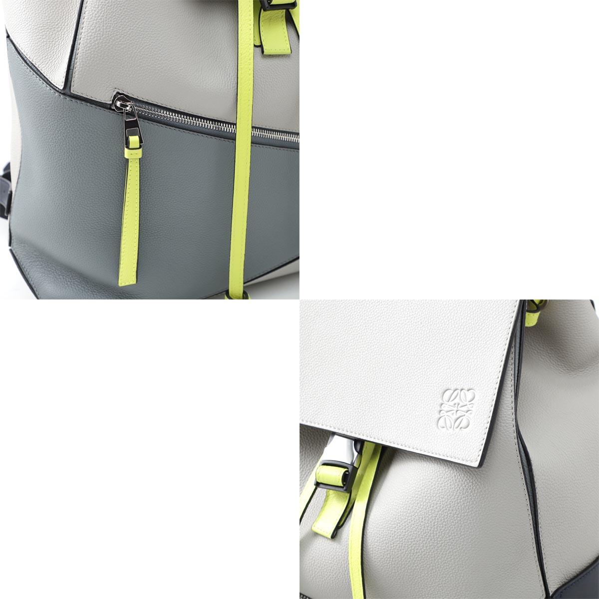 ロエベ LOEWE バックパック グレー メンズ レザー 本革 ギフト プレゼント  パズル 33512 fz54 1145