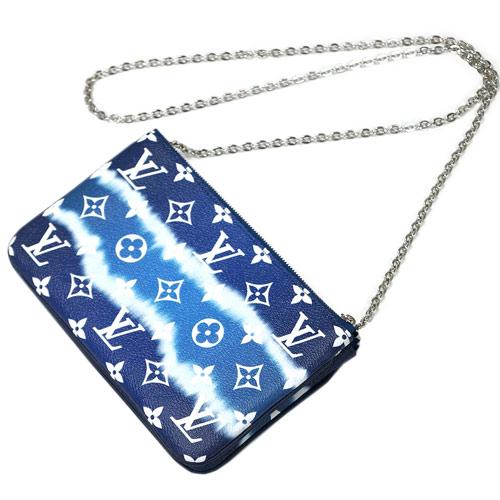 ルイヴィトン  バッグ ヴィトン LV ポーチ ショルダー モノグラム・ジャイアント LVエスカル ポシェット・ドゥーブル ジップ ブルー M69124