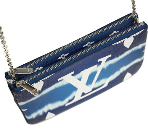 ルイヴィトン  バッグ ヴィトン LV ポーチ ショルダー モノグラム・ジャイアント LVエスカル ポシェット・ドゥーブル ジップ ブルー M69124