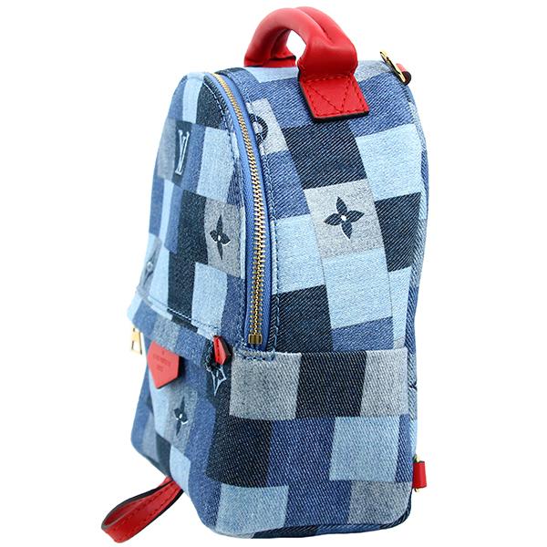 ルイヴィトン パームスプリングス バックパック MINI コレクション デニム モノグラム リュックサック  デイパック パッチワーク ブルー レッド M45043