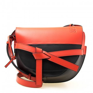 ロエベ LOEWE バッグ レディース ショルダーバッグ バーミリオンオレンジ×ブラック [ゲート カラーブロックスモールバッグ] 331 54 T20 9933