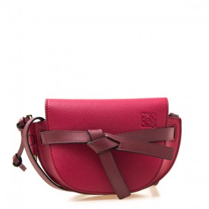 ロエベ LOEWE バッグ レディース ショルダーバッグ ラズベリー×ワイン  [ゲート ミニバッグ] 321 12 U62 7604