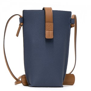 ロエベ LOEWE ショルダーバッグ ポケット スティールブルー/タン POCKET 124.12.Z45 6491