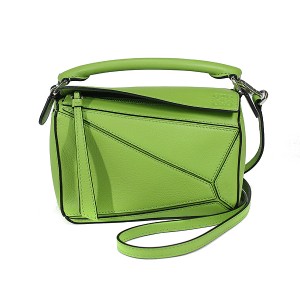 ロエベ LOEWE 2WAY ショルダーバッグ ミニ パズルバッグ クラシックカーフ ヴェルデ シルバー金具  レディース 322.30.U95​