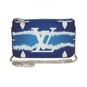 ルイヴィトン  バッグ ヴィトン LV ポーチ ショルダー モノグラム・ジャイアント LVエスカル ポシェット・ドゥーブル ジップ ブルー M69124
