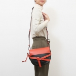 ロエベ LOEWE バッグ レディース ショルダーバッグ バーミリオンオレンジ×ブラック [ゲート カラーブロックスモールバッグ] 331 54 T20 9933