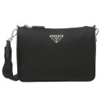 プラダ バッグ ショルダーバッグ ナイロン サフィアーノ ポーチ トライアングルロゴ ブラック メンズ レディース PRADA 2VH113 2DMH OOO F0002