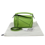 ロエベ LOEWE 2WAY ショルダーバッグ ミニ パズルバッグ クラシックカーフ ヴェルデ シルバー金具  レディース 322.30.U95​