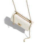 シャネル CHANEL ミニ フラップバック カーフスキン ホワイト AS2615 B05973 10601
