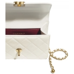 シャネル CHANEL ミニ フラップバック カーフスキン ホワイト AS2615 B05973 10601