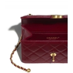 シャネル CHANEL ミニ フラップバック カーフスキン バーガンディー AS2615 B05973 NC635