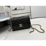 シャネル CHANEL ミニ フラップバック カーフスキン ブラック AS2615 B05973 94305