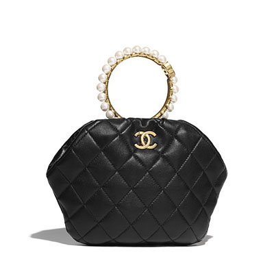 シャネル CHANEL パールバングルクラッチ バッグ GLD ブラック AS2609 B05967 94305