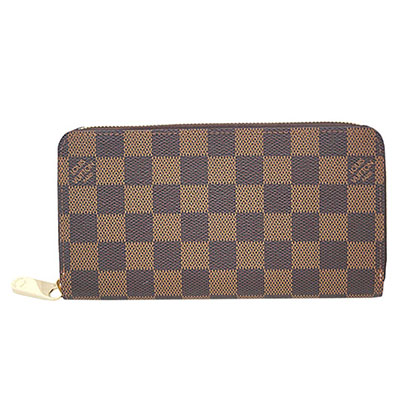 ルイヴィトン　財布　ダミエ・エベヌ 　LV　ラウンドファスナー　ジッピー・ウォレット　ローズ・バレリーヌ N60046