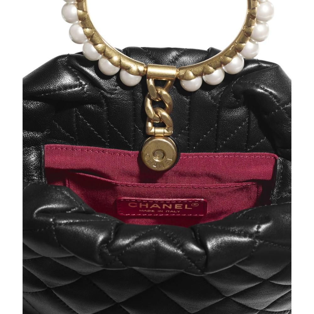 シャネル CHANEL パールバングルクラッチ バッグ GLD ブラック AS2609 B05967 94305