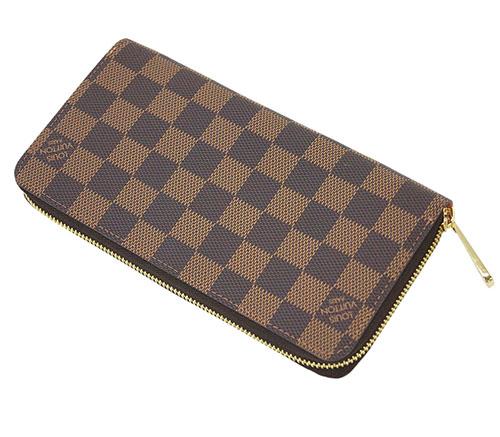 ルイヴィトン　財布　ダミエ・エベヌ 　LV　ラウンドファスナー　ジッピー・ウォレット　ローズ・バレリーヌ N60046
