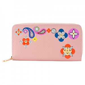 ルイヴィトン 長財布(ラウンドファスナー)   エピ EPI ジッピー・ウォレット レディース PINK ピンク/マルチ クリスマス レザーパッチ フェミニン M62067