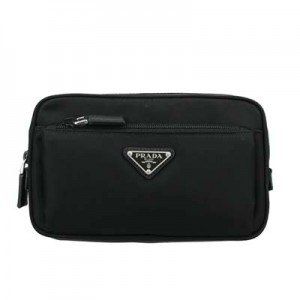 プラダ PRADA サフィアーノレザー/ナイロン ベルトバッグ ブラック 2VL9772DMGF0002