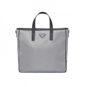 プラダ トートバッグ ビジネスバッグ テスートサフィアーノ トライアングルロゴ グレー/ブラック メンズ PRADA 2VG064_064_F0H16