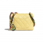 シャネル CHANEL フラップ バッグ ラムスキン&ミックスファイバー イエロー AS2411 B05079 NB357
