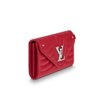 ルイヴィトン LOUIS VUITTON ニューウェーブ ロング・ウォレット 長財布 二つ折り  レッド レディース スムースカーフレザー M63299