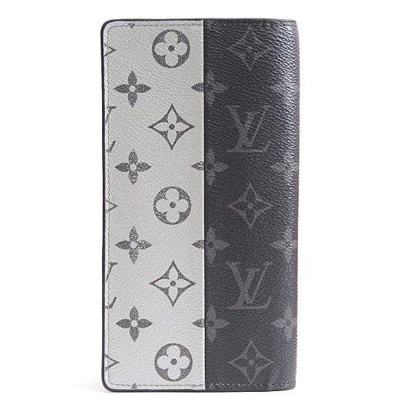 ルイヴィトン Louis Vuitton ポルトフォイユブラザ モノグラム エクリプス スプリット 長財布 メンズ M63027