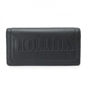 ルイヴィトン  メンズ LOUISVUITTON 財布 ポルトフォイユ ブラザ ロゴ 型押し レザー ダーク・アンフィニティ ノワール 黒 ブラック M63256