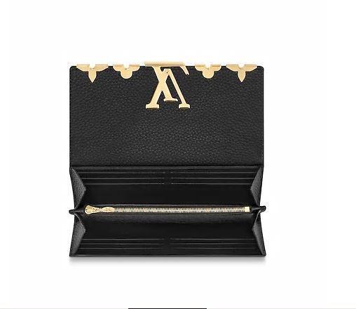 ルイヴィトン ポルトフォイユ・カプシーヌ 長財布 財布 レディース トリヨンレザー ブラック M64551