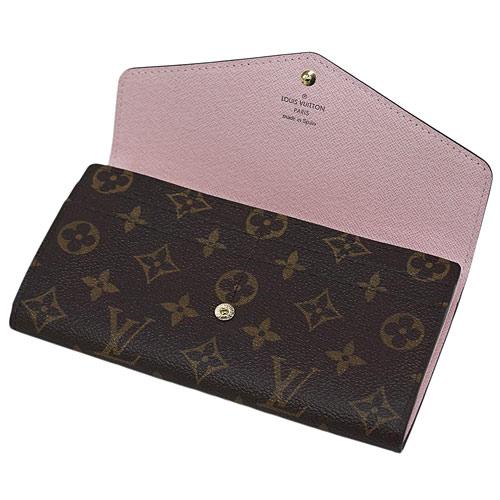 ルイヴィトン財布  LOUIS VUITTON ヴィトン LV モノグラム ファスナー長札 ポルトフォイユ・サラ ローズ・バレリーヌ M62235