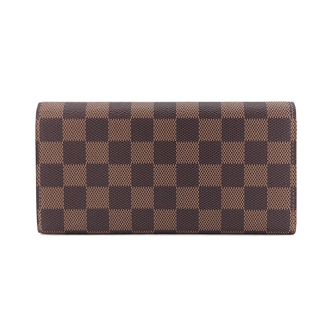 ルイヴィトン LOUIS VUITTON 長財布 フラップ ポルトフォイユ エミリー ダミエ エベヌ ローズ バレリーヌ N60214
