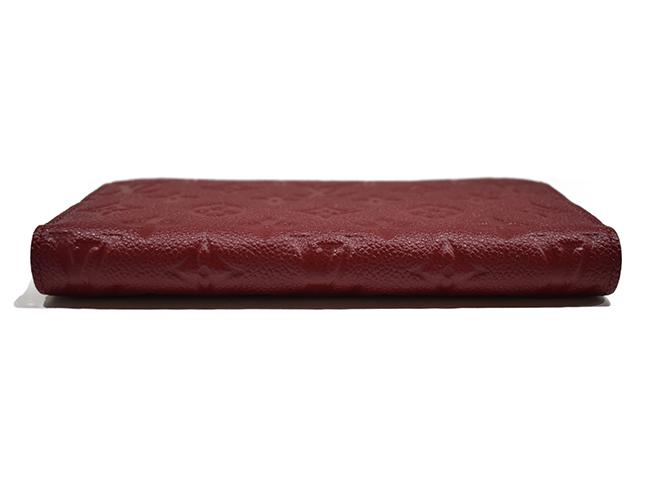 ルイ・ヴィトン ジッピーウォレット  ラウンドファスナー長財布 モノグラム・アンプラント レザー チェリーベリー レッド系 M68571