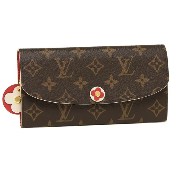 ルイヴィトン 長財布 レディース LOUIS VUITTON  ブラウン レッド M68331​