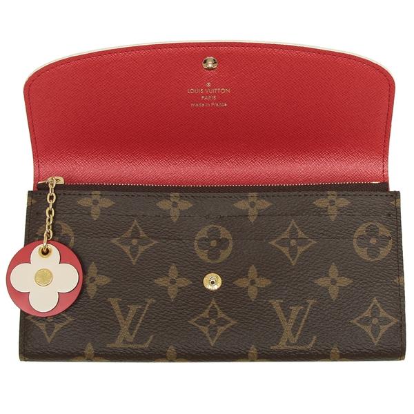 ルイヴィトン 長財布 レディース LOUIS VUITTON  ブラウン レッド M68331​