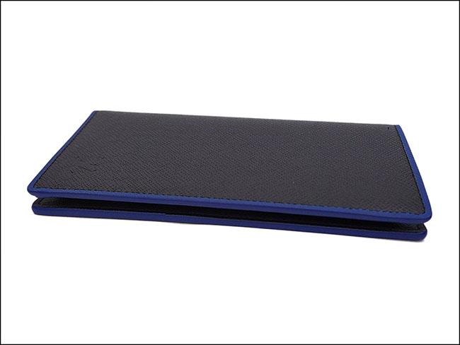 ルイヴィトン LOUIS VUITTON ポルトフォイユブラザ 二つ折り長財布 ブルーxブラック  タイガ メンズ ブルーライン M30558​