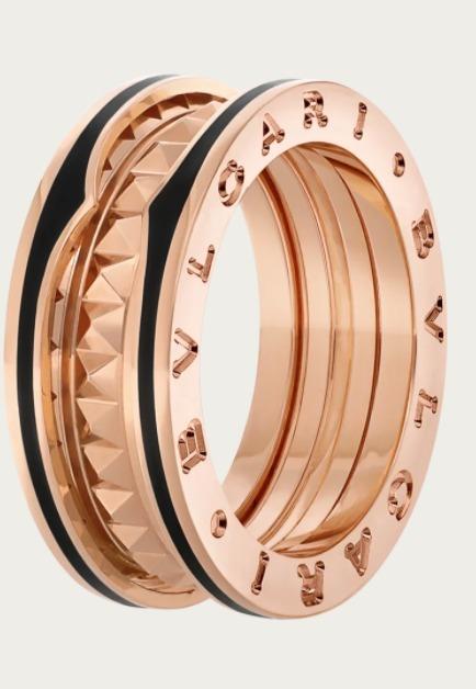 ブルガリ BVLGARI【ビー・ゼロワン】スタッズ リング PG/オニキス 357987