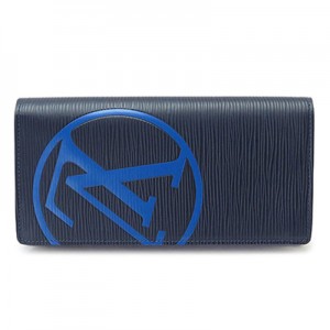 ルイヴィトン長財布 LOUISVUITTON  メンズ 財布 二つ折り ポルトフォイユ・ブラザ LVサークル エピ・レザー ブルーマリーヌ M67911
