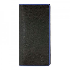 ルイヴィトン LOUIS VUITTON ポルトフォイユブラザ 二つ折り長財布 ブルーxブラック  タイガ メンズ ブルーライン M30558​