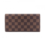 ルイヴィトン LOUIS VUITTON 長財布 フラップ ポルトフォイユ エミリー ダミエ エベヌ ローズ バレリーヌ N60214