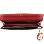 ルイヴィトン 長財布 レディース LOUIS VUITTON  ブラウン レッド M68331​