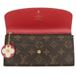 ルイヴィトン 長財布 レディース LOUIS VUITTON  ブラウン レッド M68331​